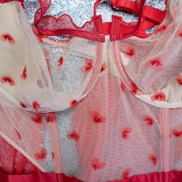 Victorias Secret Womens Corset 36D Limited Edition Mary Widow Mesh Lace Bustier - Picture 10 of 14